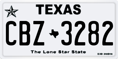 TX license plate CBZ3282