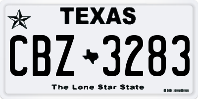 TX license plate CBZ3283