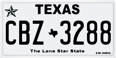 TX license plate CBZ3288