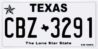 TX license plate CBZ3291