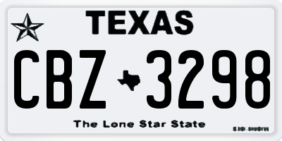 TX license plate CBZ3298