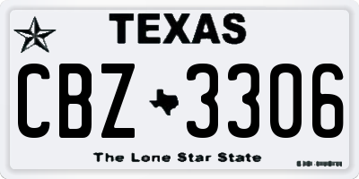 TX license plate CBZ3306