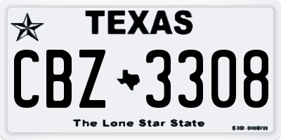 TX license plate CBZ3308
