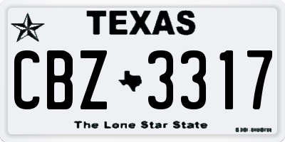 TX license plate CBZ3317