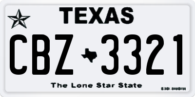 TX license plate CBZ3321