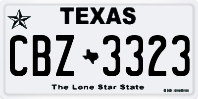TX license plate CBZ3323