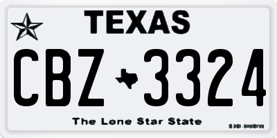 TX license plate CBZ3324