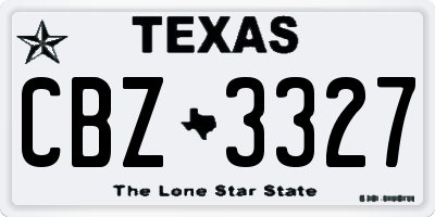TX license plate CBZ3327
