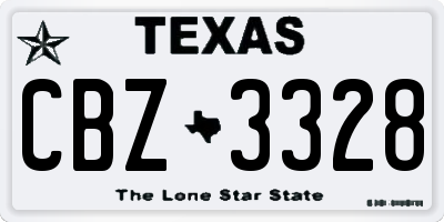 TX license plate CBZ3328