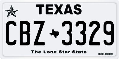 TX license plate CBZ3329