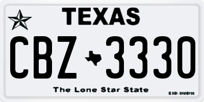 TX license plate CBZ3330