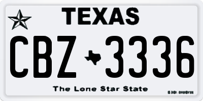 TX license plate CBZ3336
