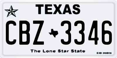 TX license plate CBZ3346