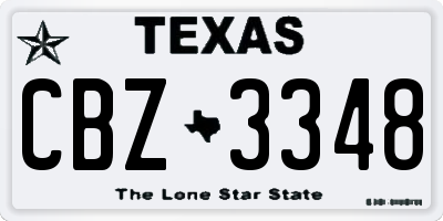 TX license plate CBZ3348