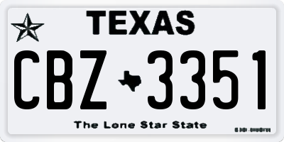 TX license plate CBZ3351