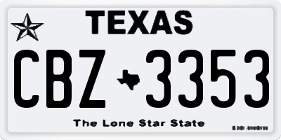 TX license plate CBZ3353