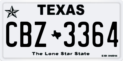 TX license plate CBZ3364