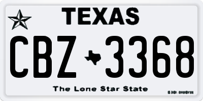 TX license plate CBZ3368