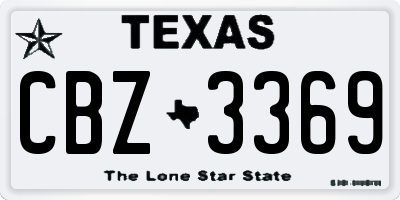 TX license plate CBZ3369