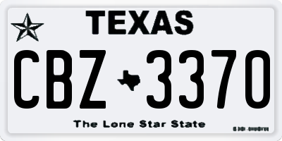 TX license plate CBZ3370