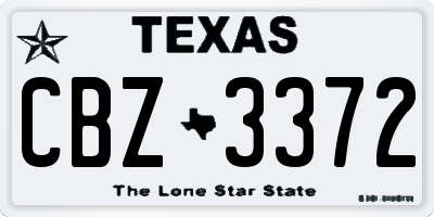 TX license plate CBZ3372