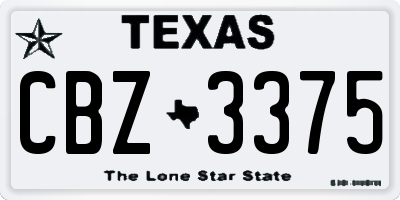 TX license plate CBZ3375