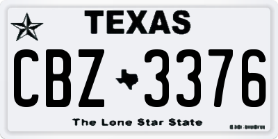 TX license plate CBZ3376