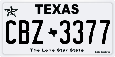 TX license plate CBZ3377