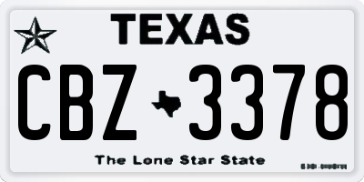 TX license plate CBZ3378