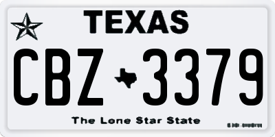 TX license plate CBZ3379