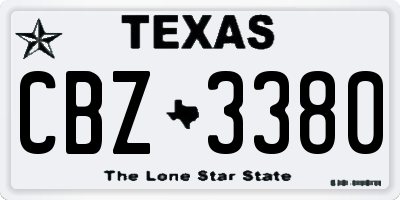 TX license plate CBZ3380