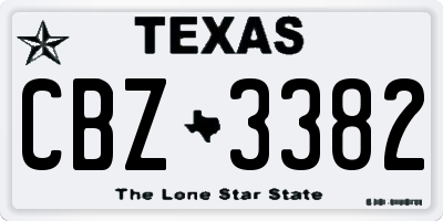 TX license plate CBZ3382