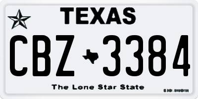 TX license plate CBZ3384