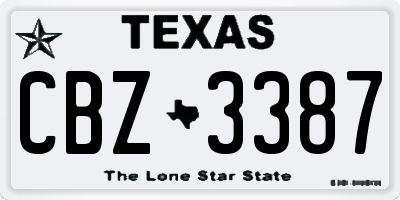 TX license plate CBZ3387