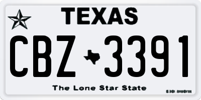 TX license plate CBZ3391
