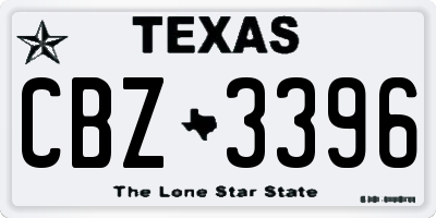TX license plate CBZ3396