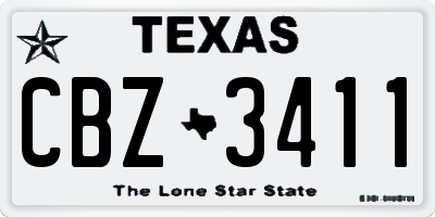 TX license plate CBZ3411