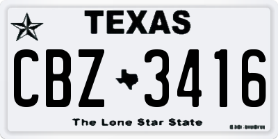 TX license plate CBZ3416