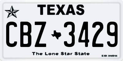 TX license plate CBZ3429