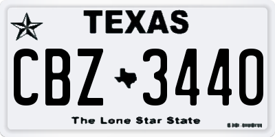 TX license plate CBZ3440