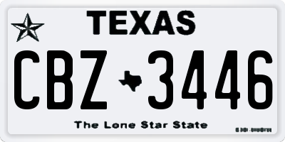 TX license plate CBZ3446
