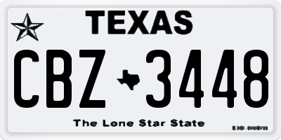 TX license plate CBZ3448