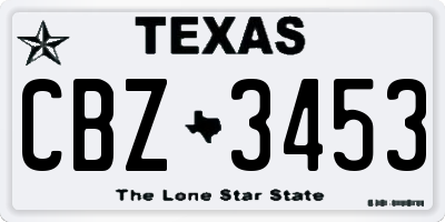 TX license plate CBZ3453