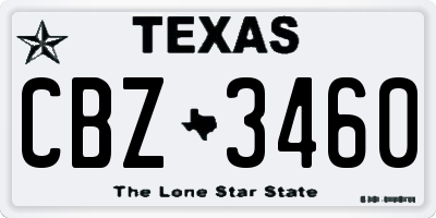 TX license plate CBZ3460
