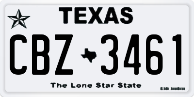 TX license plate CBZ3461