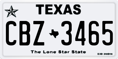 TX license plate CBZ3465