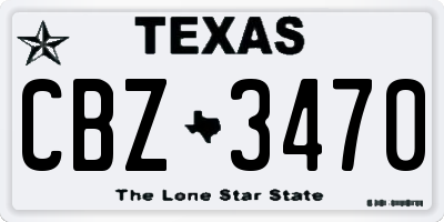 TX license plate CBZ3470