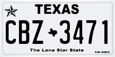 TX license plate CBZ3471