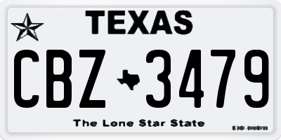 TX license plate CBZ3479