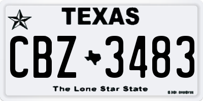 TX license plate CBZ3483